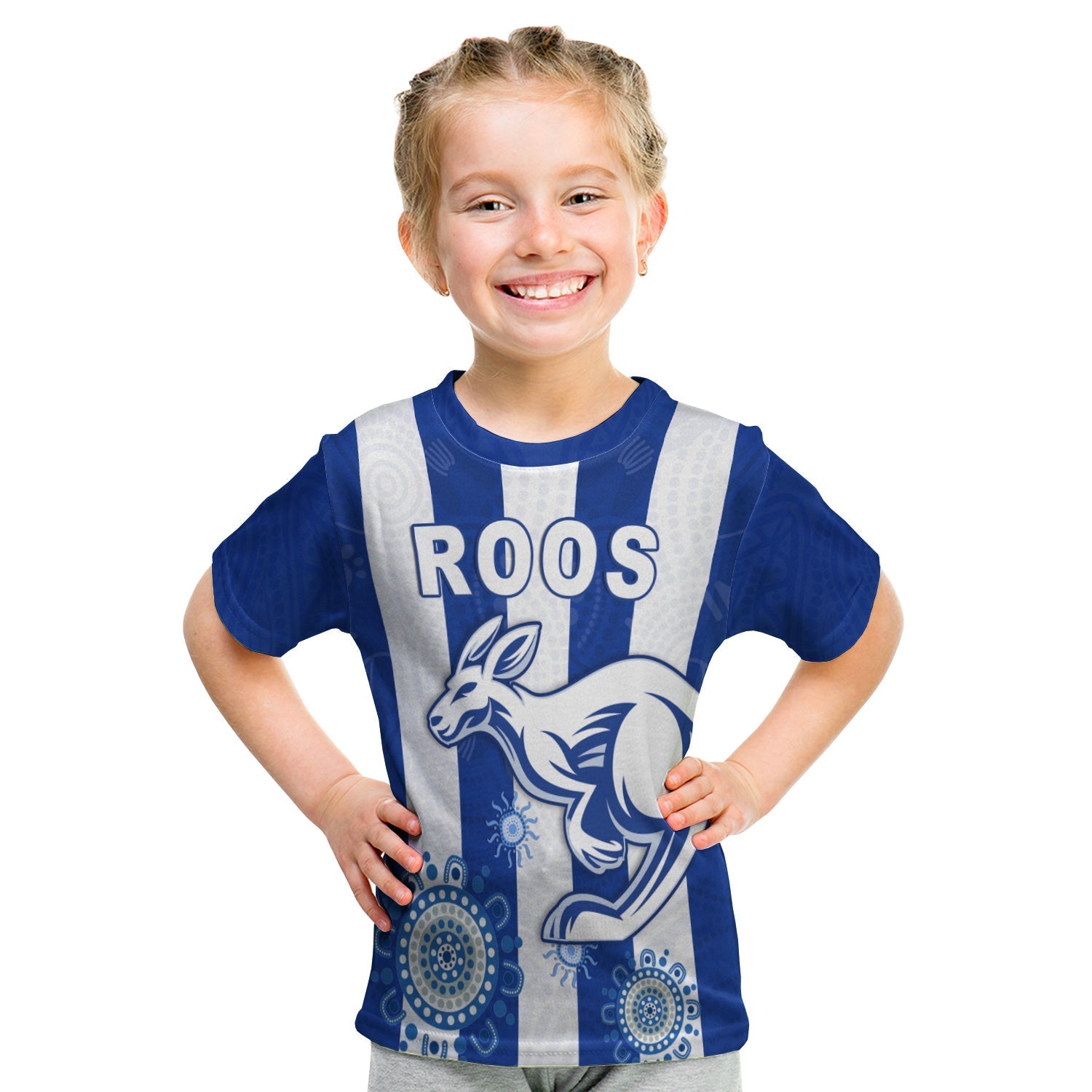 custom-personalised-roos-football-north-melbourne-t-shirt-kid-simple-indigenous-custom-text-and-number-lt13
