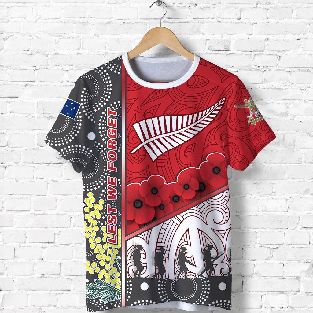 custom-personalised-anzac-day-lest-we-forget-t-shirt-australia-indigenous-and-new-zealand-maori-red