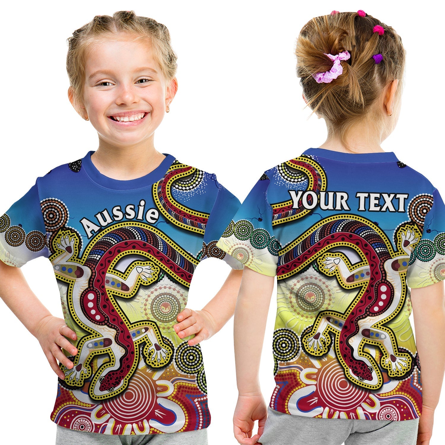 custom-personalised-australia-t-shirt-kid-indigenous-red-lizard-love-aussie-artsy