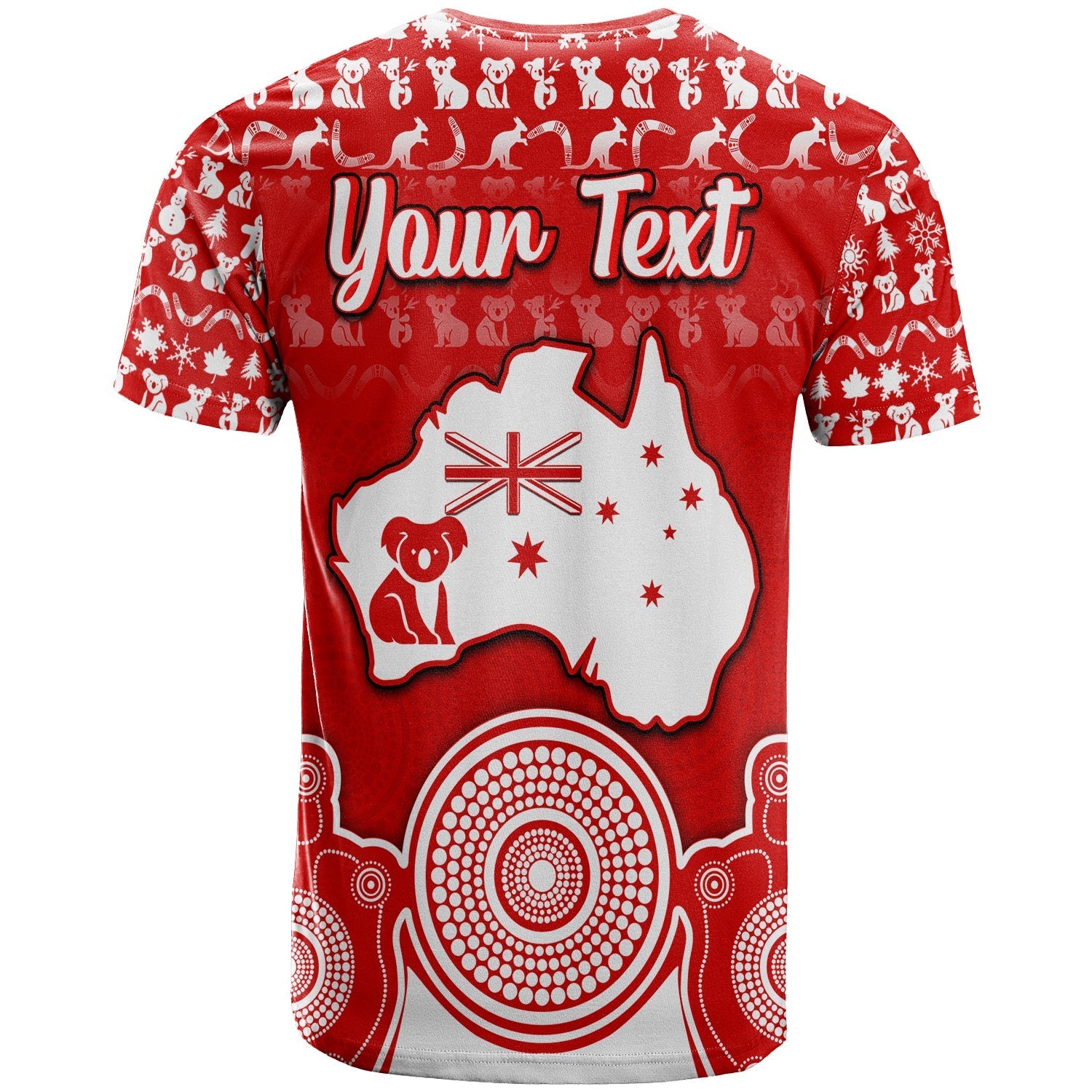 custom-personalised-australian-koala-christmas-vibe-with-aboriginal-dot-painting-style-no1-t-shirt