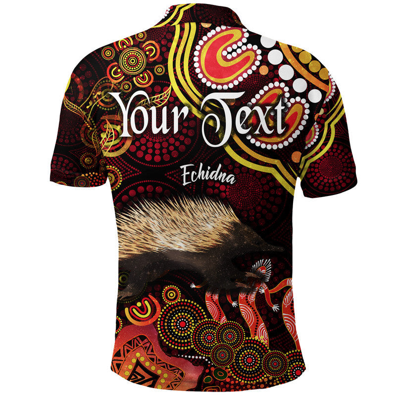 custom-personalised-australian-astrology-polo-shirt-virgo-echidna-zodiac-aboriginal-vibes-red