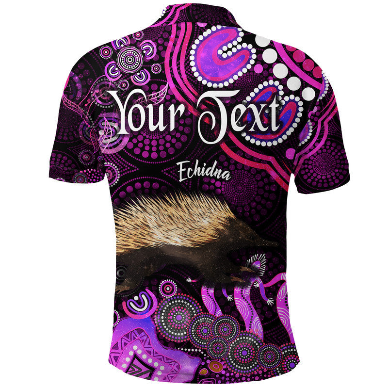 custom-personalised-australian-astrology-polo-shirt-virgo-echidna-zodiac-aboriginal-vibes-pink