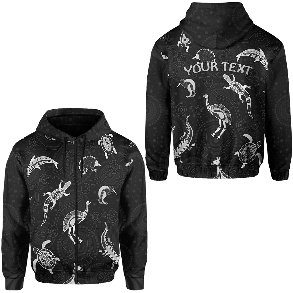 custom-personalised-aboriginal-art-zip-hoodie-animals-australia-version-black-lt13