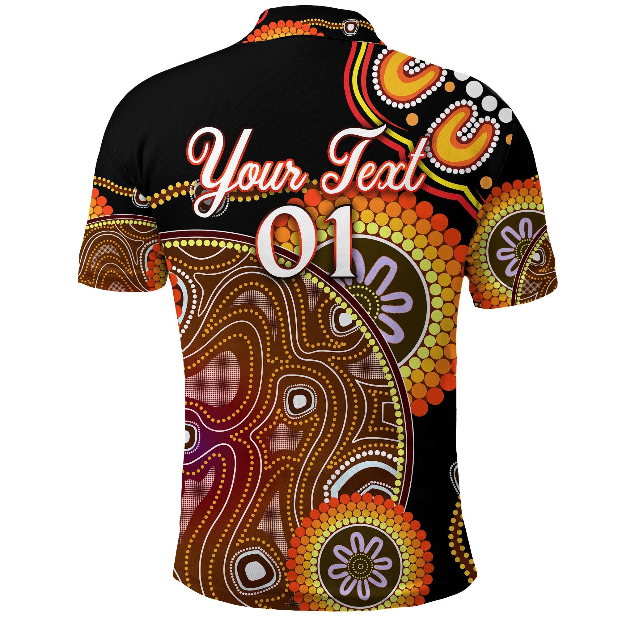 custom-personalised-aboriginal-polo-shirt-sun-rise-indigenous-vibes-lt8