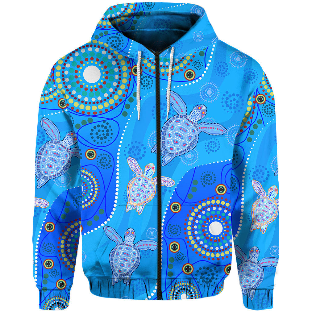 custom-personalised-aboriginal-art-turtle-zip-hoodie-indigenous-simple-vibes-lt8