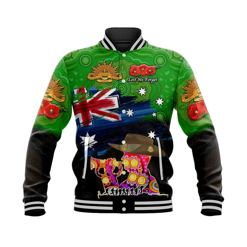 custom-personalised-australia-aboriginal-anzac-baseball-jacket-remembrance-vibes-green-lt8