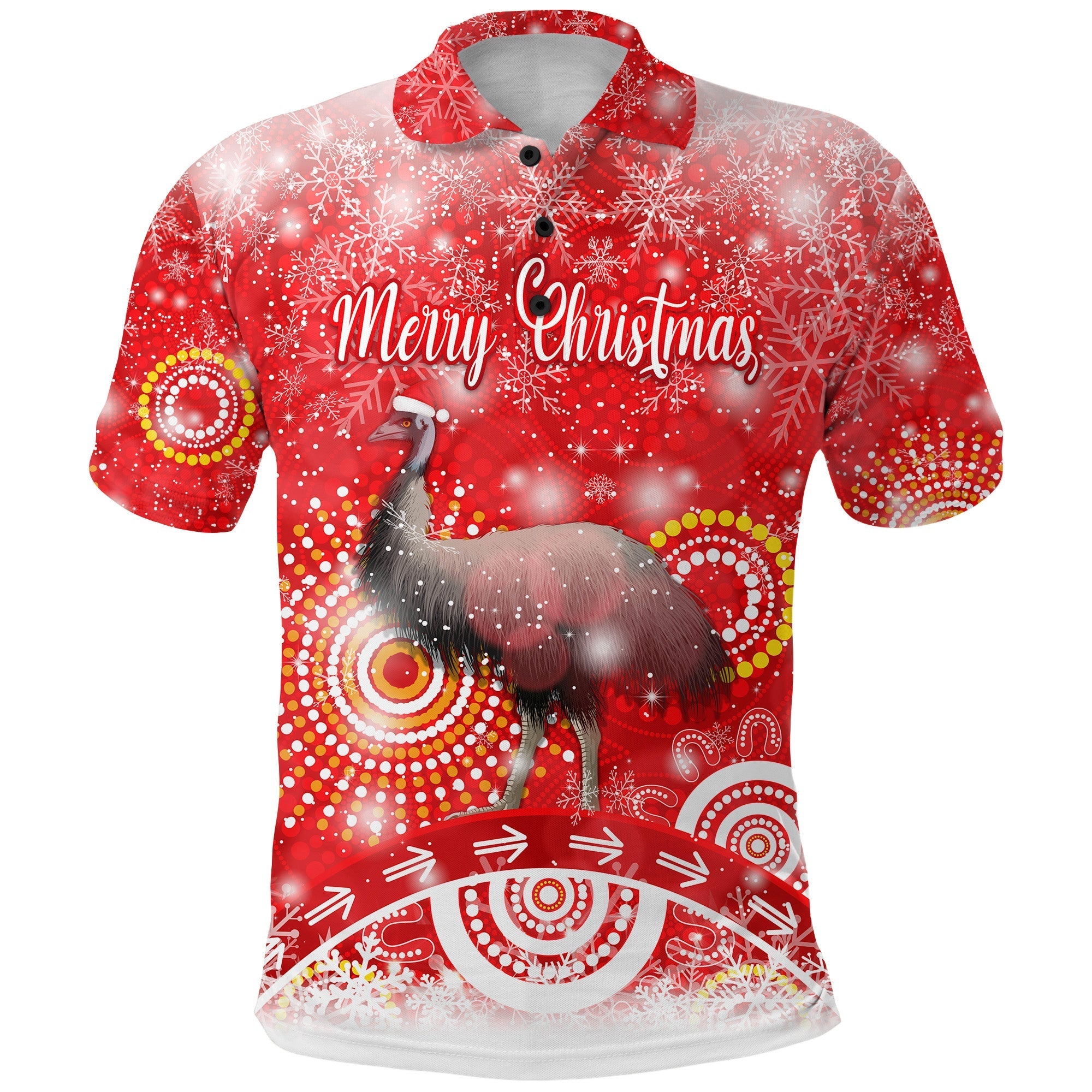 custom-personalised-australian-emu-christmas-polo-shirt-original-style-red-lt8