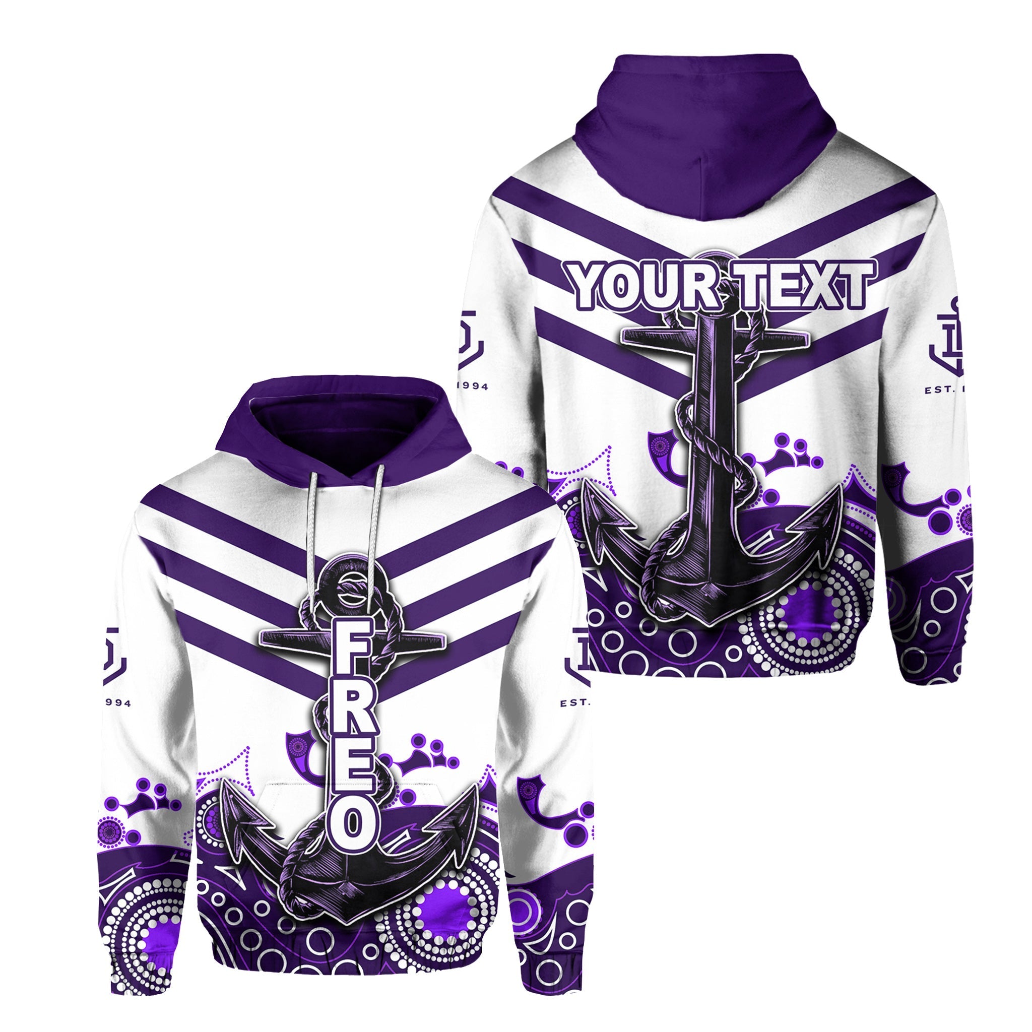 custom-personalised-fremantle-hoodie-freo-aboriginal-simple-white-style-lt6