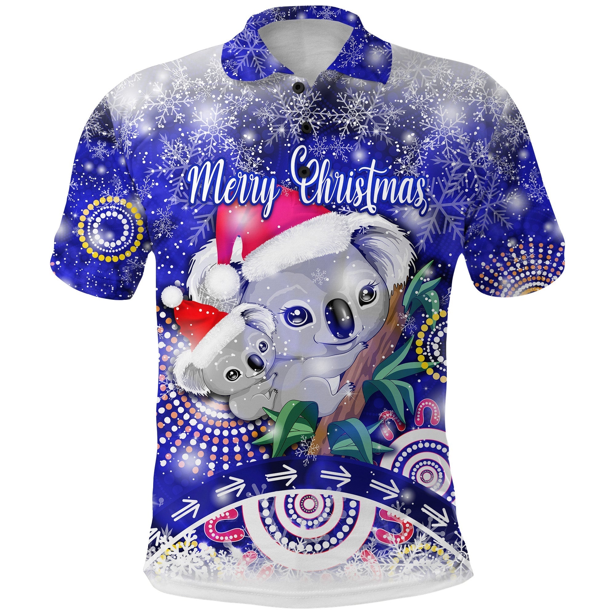 custom-personalised-australian-koala-christmas-polo-shirt-original-style-blue-lt8
