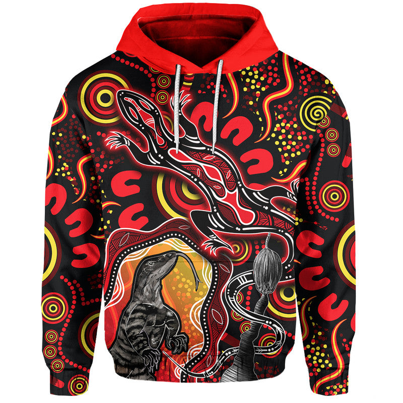 custom-personalised-aboriginal-lizard-hoodie-red-color