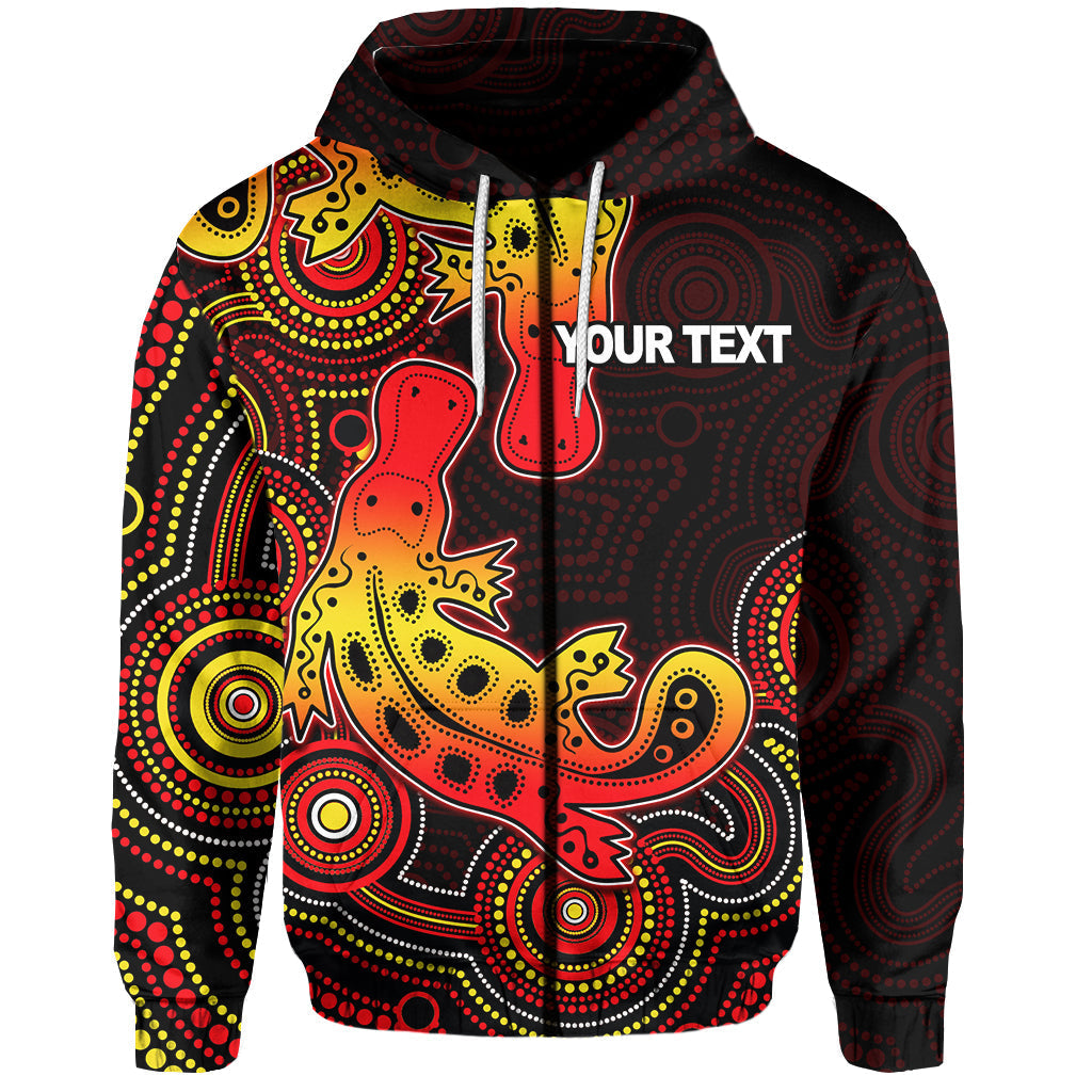 custom-personalised-aboriginal-platypus-zip-hoodie-dot-patterns-style-no2-lt6