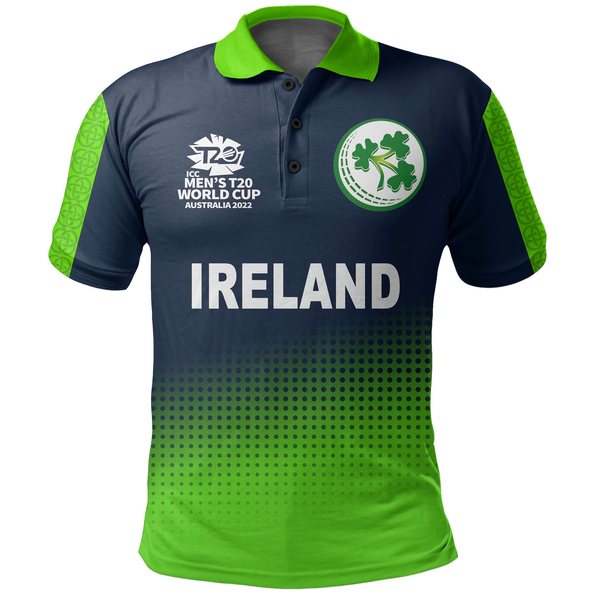 (Custom Personalised And Number) Ireland Cricket Men's T20 World Cup Polo Shirt No.2