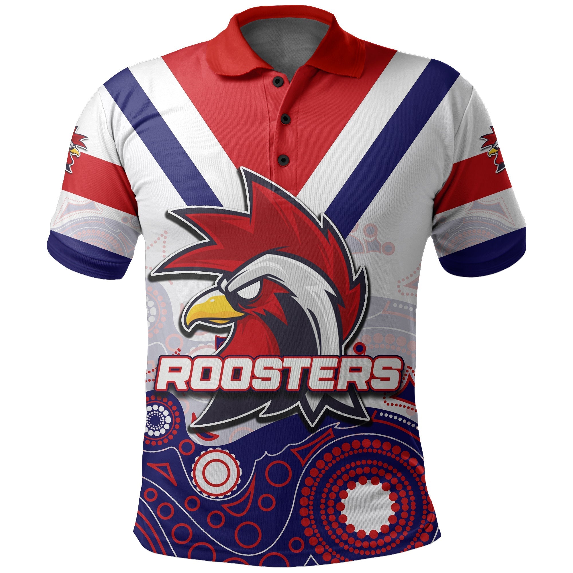 custom-personalised-roosters-polo-shirt-aboriginal-white-style-lt6