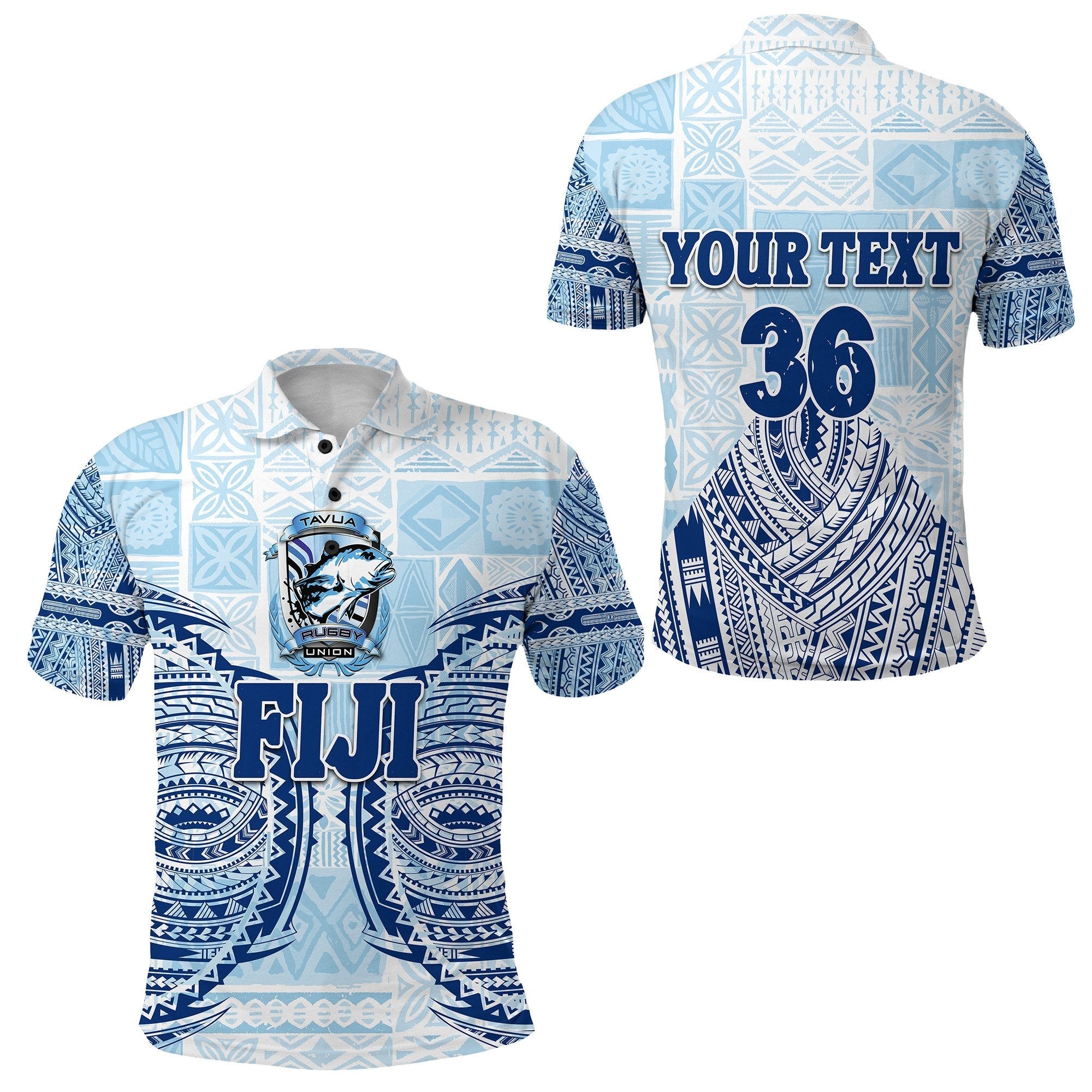 custom-personalised-fiji-tavua-rugby-tapa-polo-shirt-polynesian-blue-custom-text-and-number