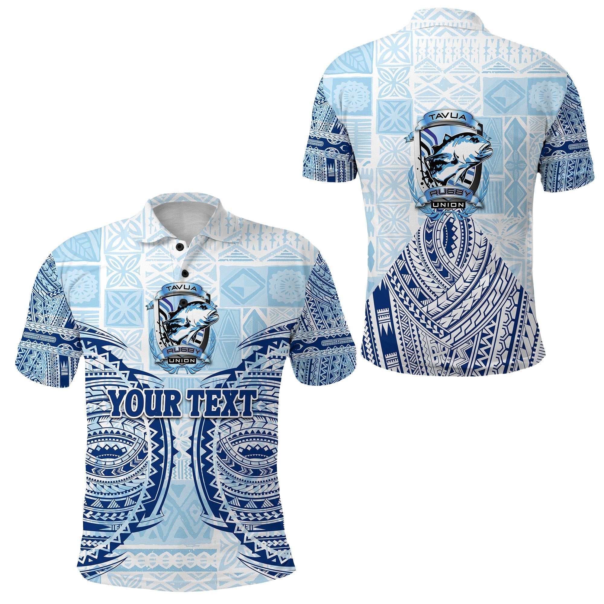custom-personalised-fiji-tavua-rugby-tapa-polo-shirt-polynesian-blue